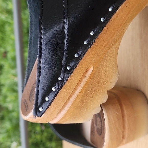 TROENTORP Audubon Black Swedish Wooden Clogs Size 36 - Picture 5 of 12
